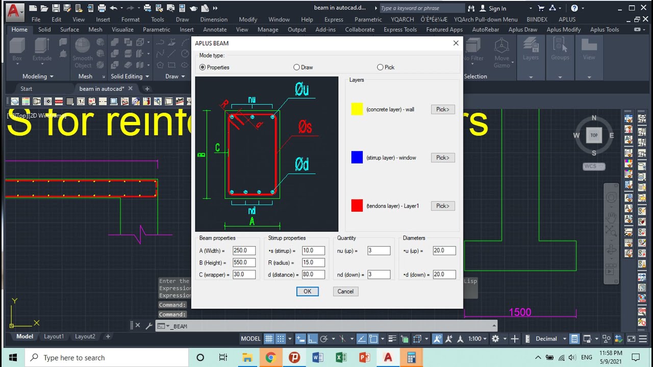 AUTOCAD APLUS #: HOW TO Make Reinforcement Details Automatically WITH AUTOCAD APLUS