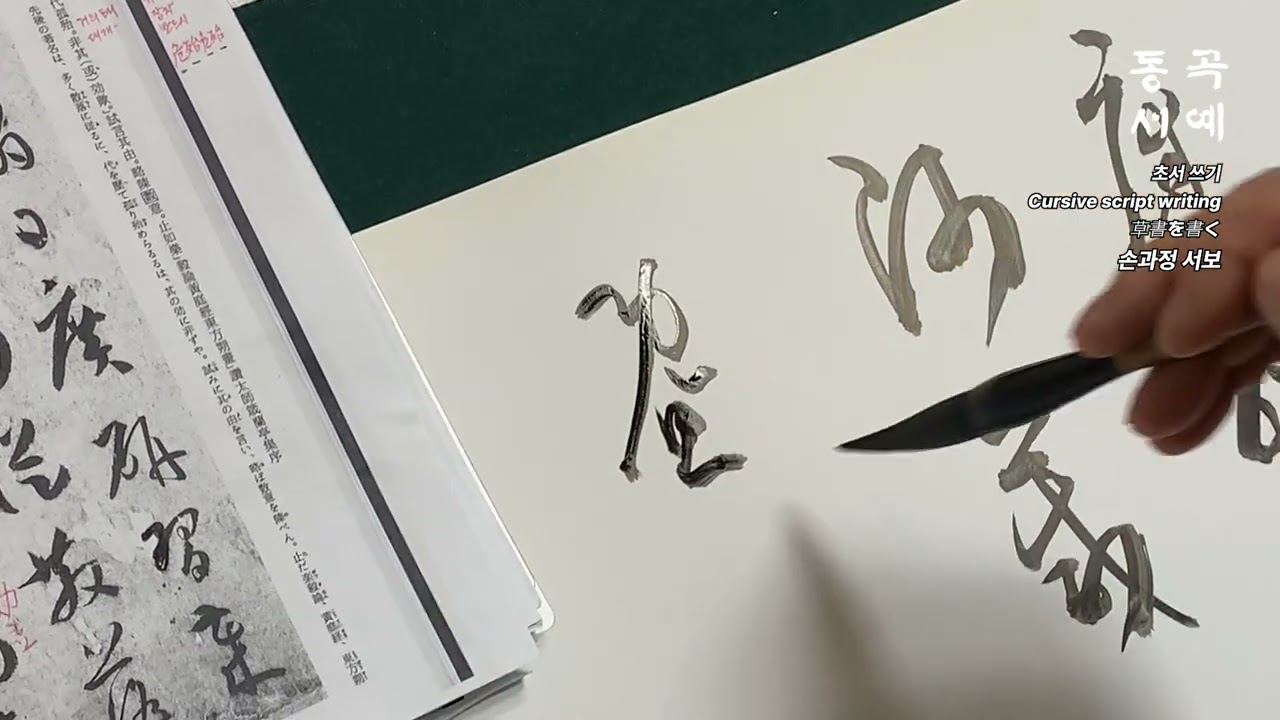 초서 쓰기 23 Cursive script writing 草書を書く손과정 서보