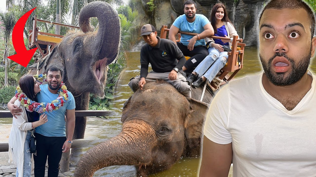 Elephant Ne Humein Shadi Ka Haar Pehna Diya 😍 | Scary Elephant Ride In Water 😱