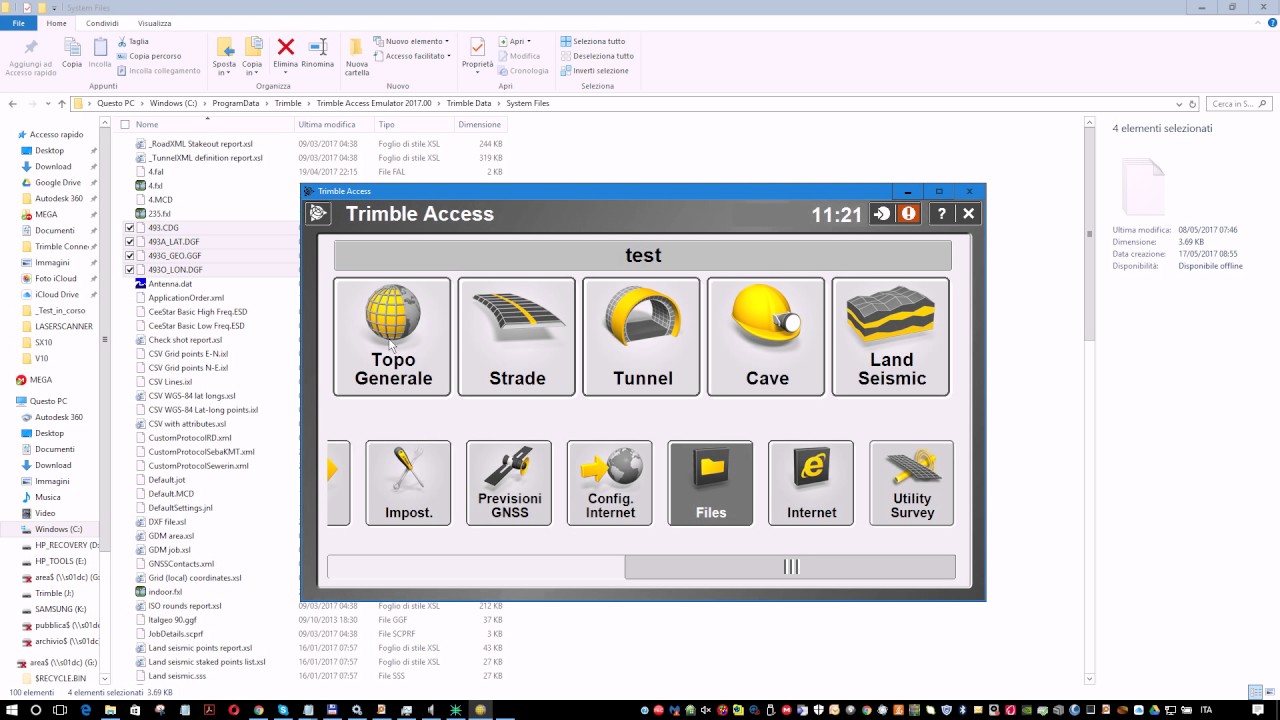 Uso dei grigliati IGM in Trimble Access