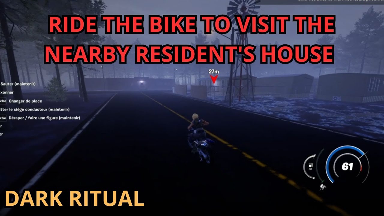 HOW TO COMPLETE RIDE THE BIKE TO VISIT THE NEARBY RESIDENT'S HOUSE DARK RITUAL HORROR FORTNITE