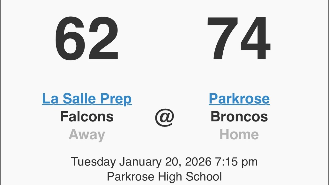 🏀La Salle Prep Falcons vs Parkrose Broncos 