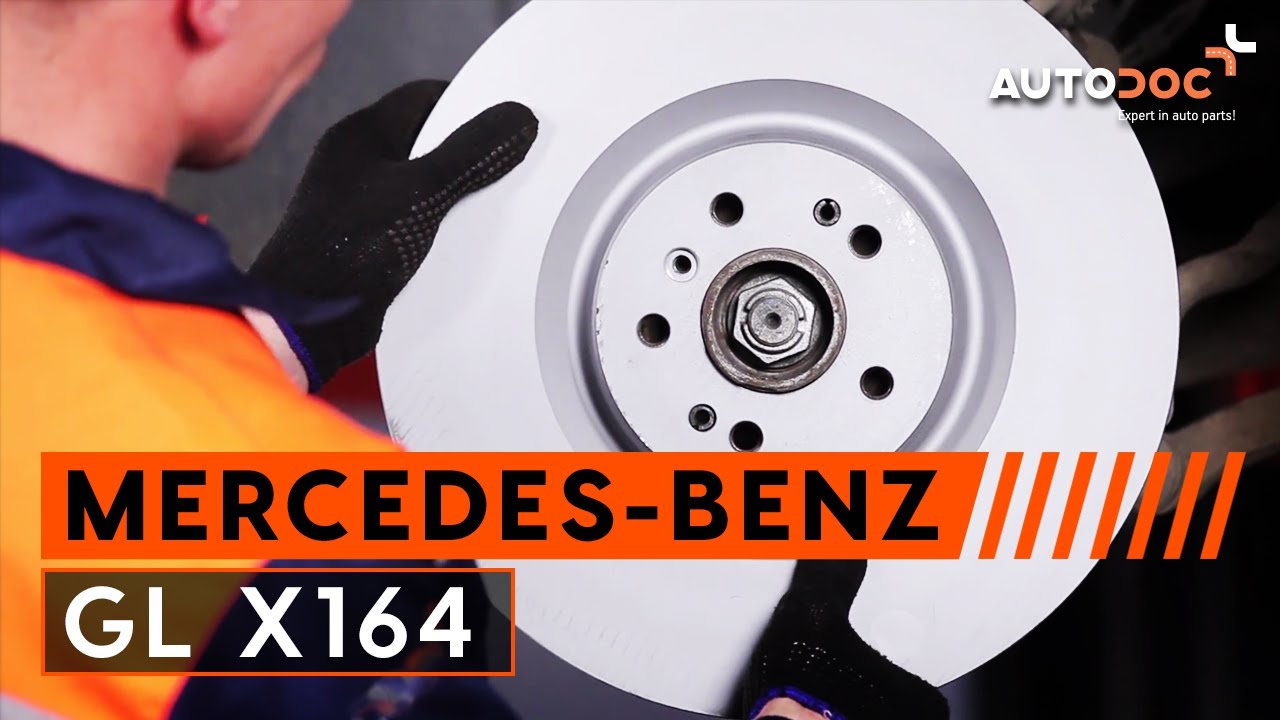 How to change front brake discs and brake pads MERCEDES-BENZ GL X164 TUTORIAL | AUTODOC