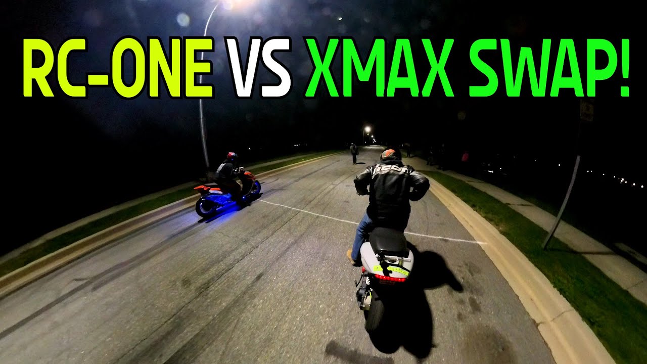 RC1 Powered Chinese Scooter vs XMAX Swapped Chinese Scooter