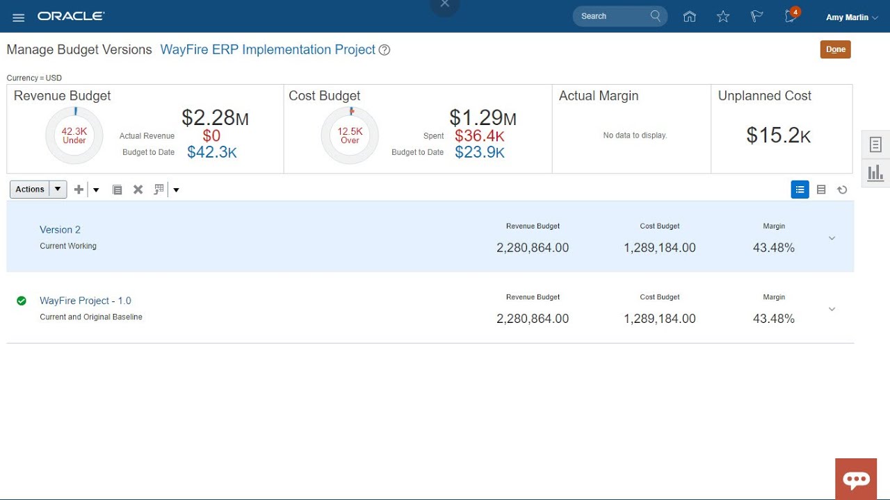 How to baseline Project Budget in Oracle Fusion PPM Cloud? (on Release 21B)