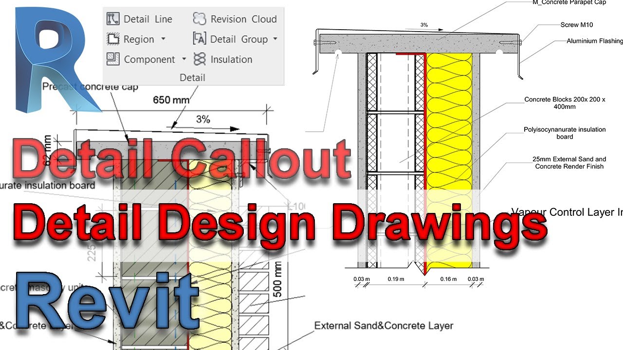 Detail Design Drawing Tutorial in Autodesk Revit: Full Modeling & Detailing (TYPICAL PARAPET DETAIL)