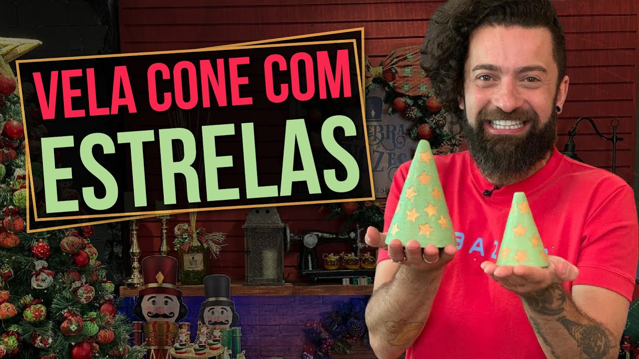 Vela cone com estrelas - Peter Paiva - Ideias de Natal