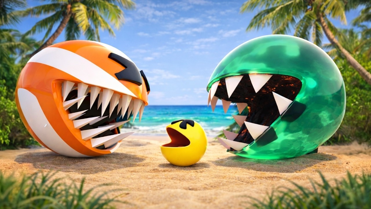 Pacman Vs Monsters #12 Compilation Movie (Toxic Monster, Candy monster, Red Pacman Monster)