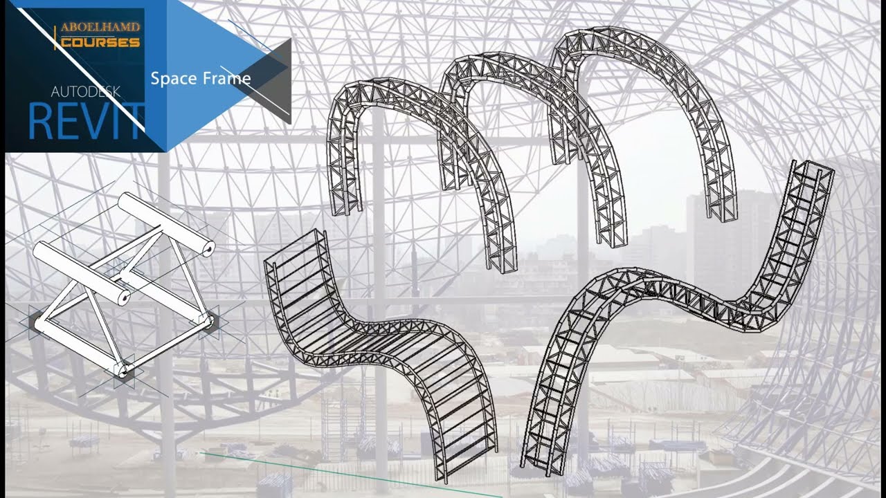 Curved Beams & Space Frame in Revit - Revit Massing Tutorial