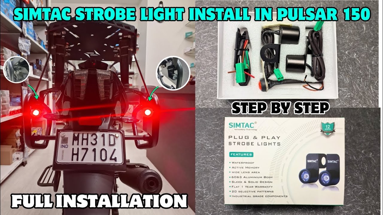 Simtac Strobe Light Install In Pulsar 150 #pulsar @AMARKVLOGS