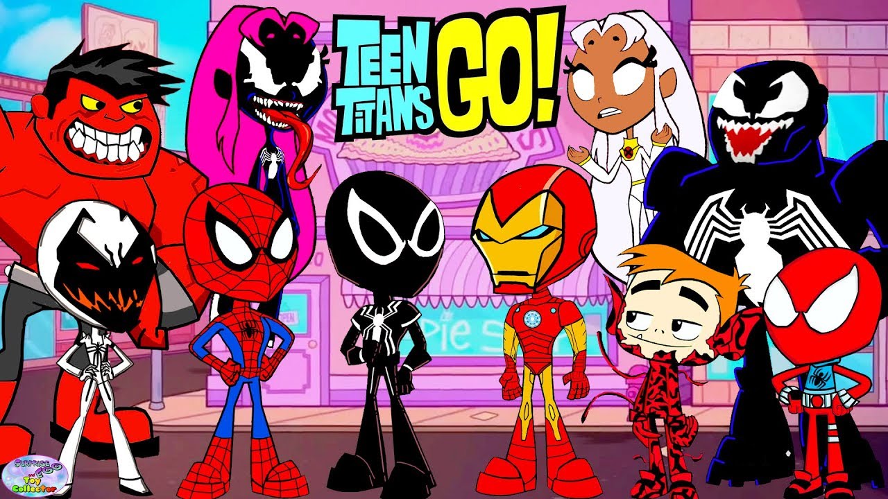 Teen Titans Go! vs. Red Hulk Venom and friends! Cartoon Character Swap - SETC