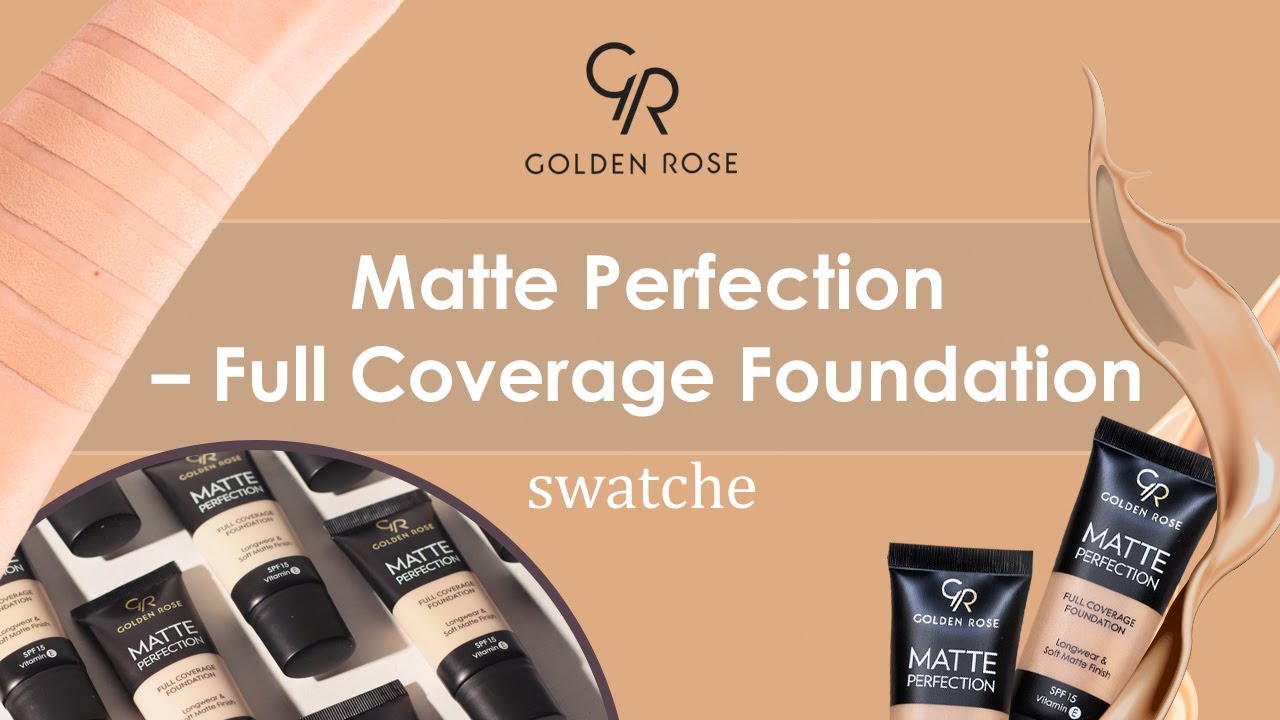 Swatche odcieni podkładu Matte  Perfection ♡ Golden Rose Polska