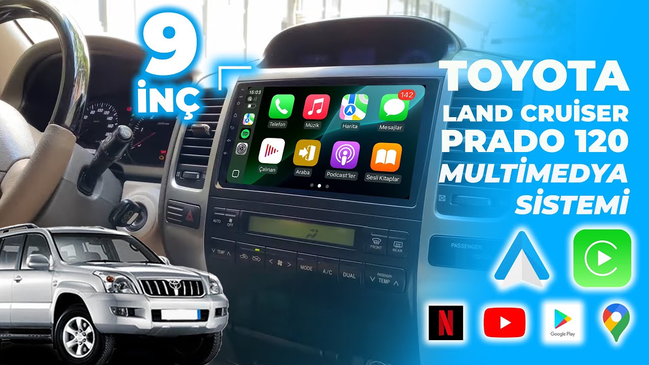 Toyota Land Cruiser Prado (120) Carplay Android multimedya sistemi! 22-002
