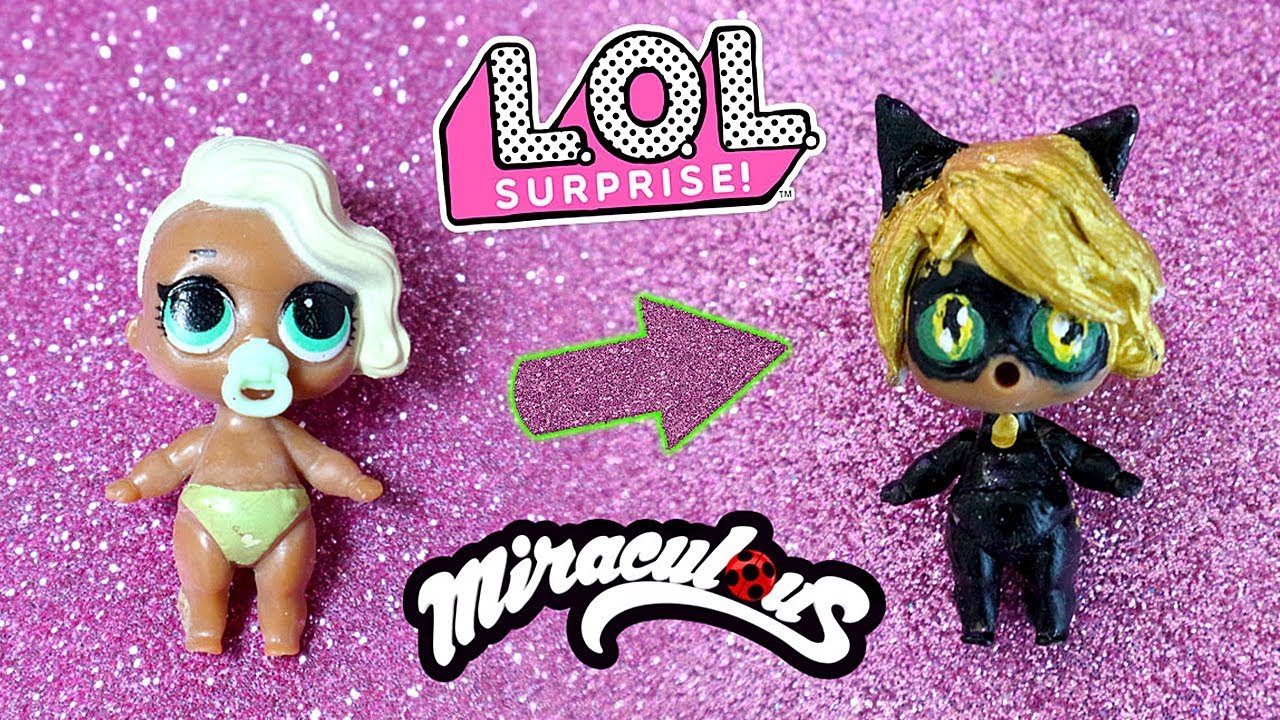 La fake LIL Sister diventa CHAT NOIR di Miraculous 😻 [Trasformazione LOL Surprise]