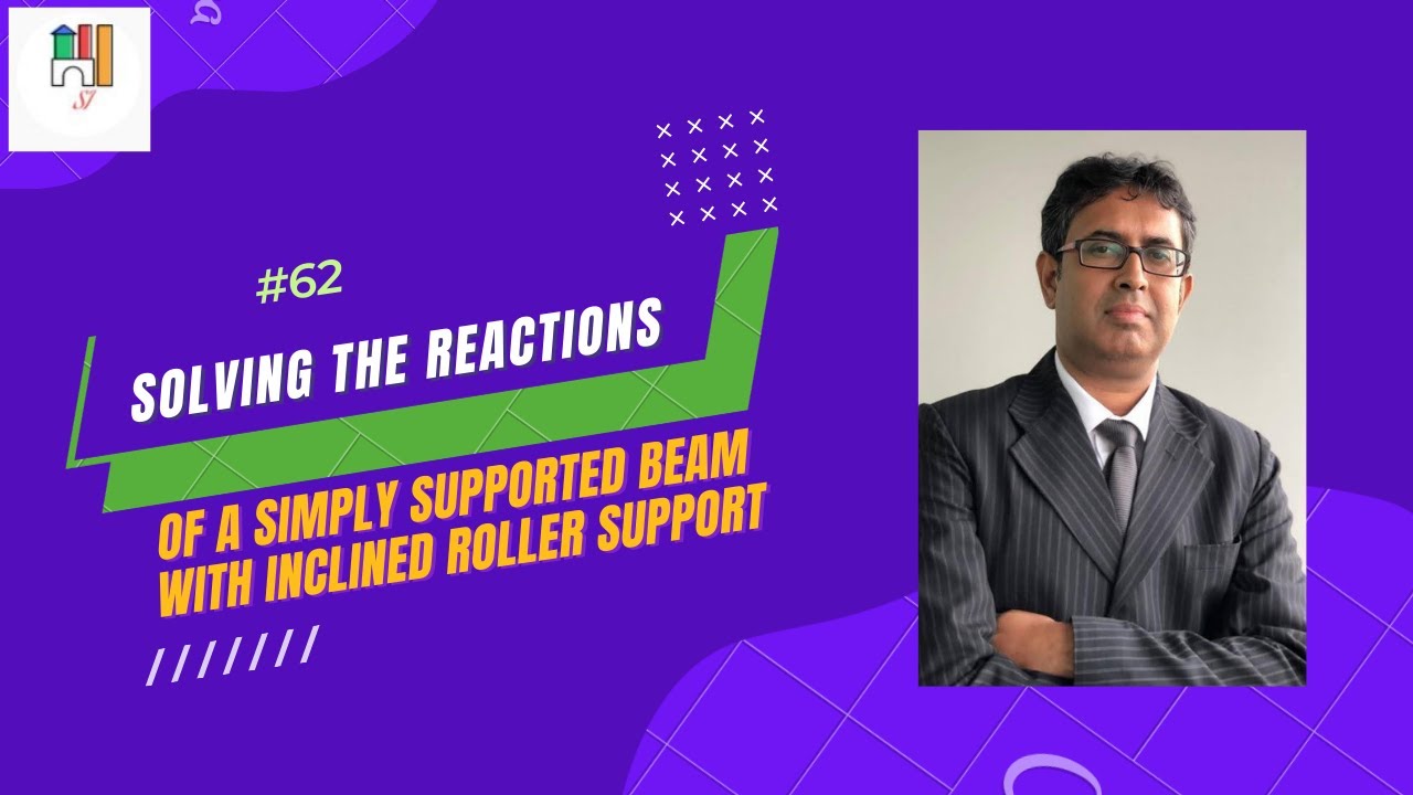 # 62 : Solving the Reactions of a Simply Supported Beam with Inclined Roller Support