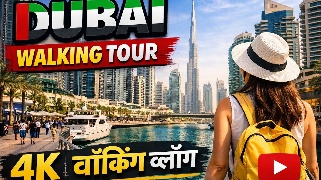 Walking 🚶‍♀️ Dubai Blog  [ 4K ]  best views #dubai #travel #viralvideo #tipsntrik #viral #ai 