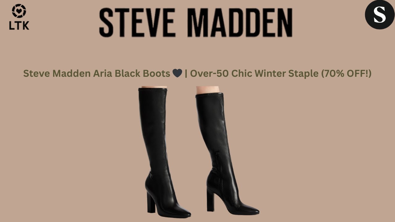 Steve Madden Aria Black Boots 🖤 | Over 50 Chic Winter Staple 70OFF! 