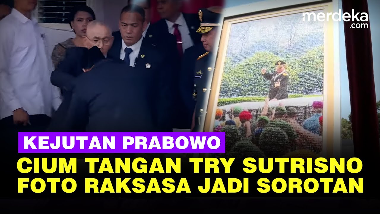 [FULL] Momen Sertijab Menhan! Prabowo Cium Tangan Try Sutrisno, Foto Raksasa Bikin Salfok