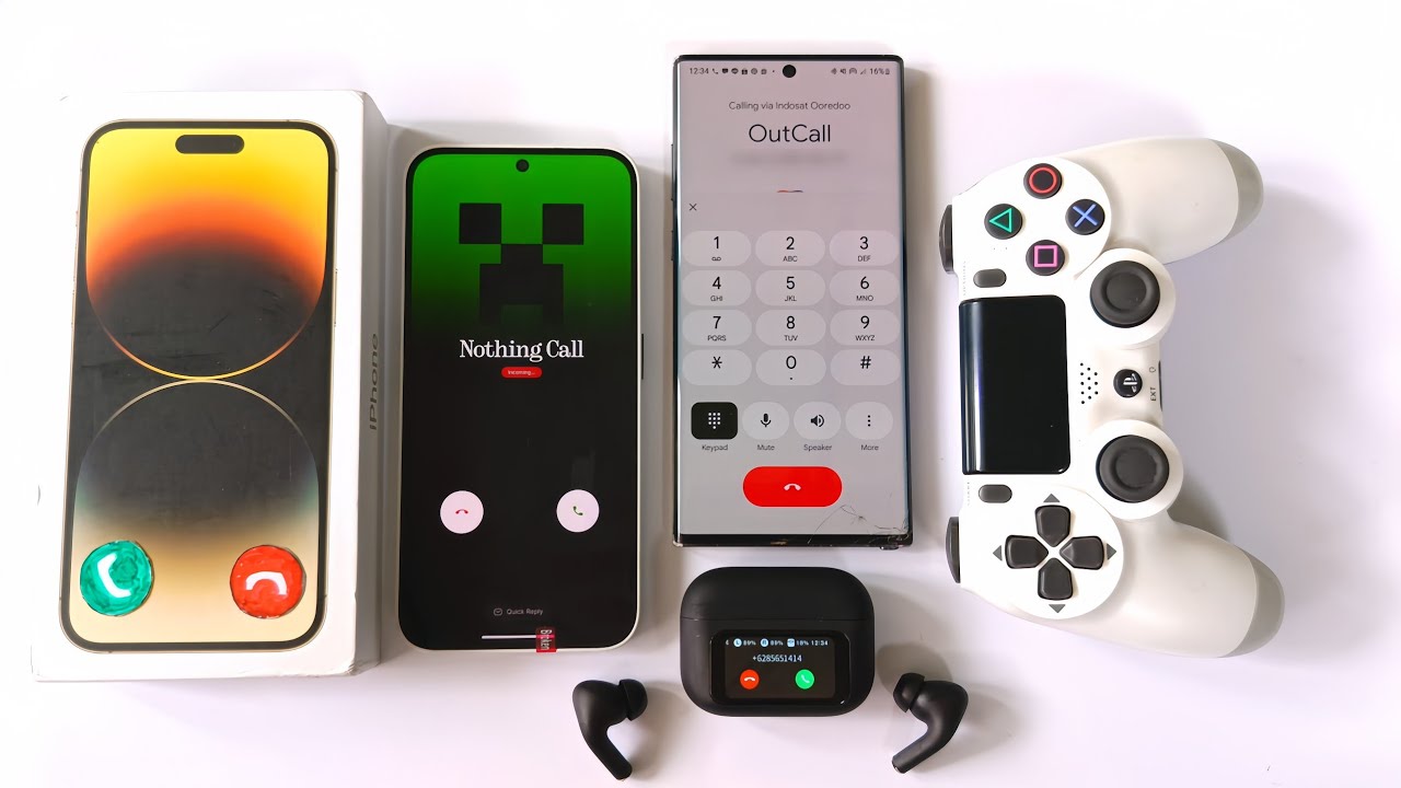 Nothing Phone 2A/iphone 15 box/PS4 stick/TwsA8 incomingcall+Google dialer outgoingcall