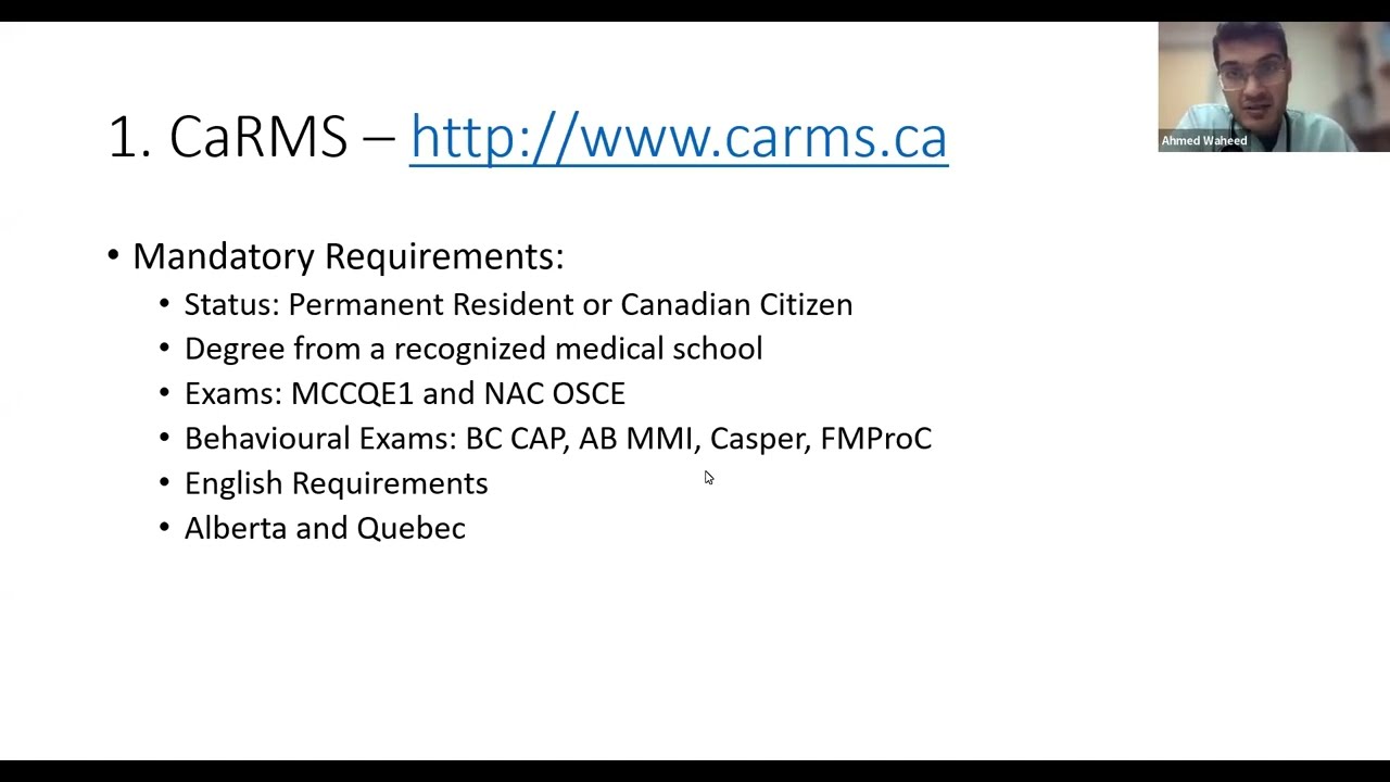 Different routes to Medicine in Canada - Carms, MLPIMG and PRA