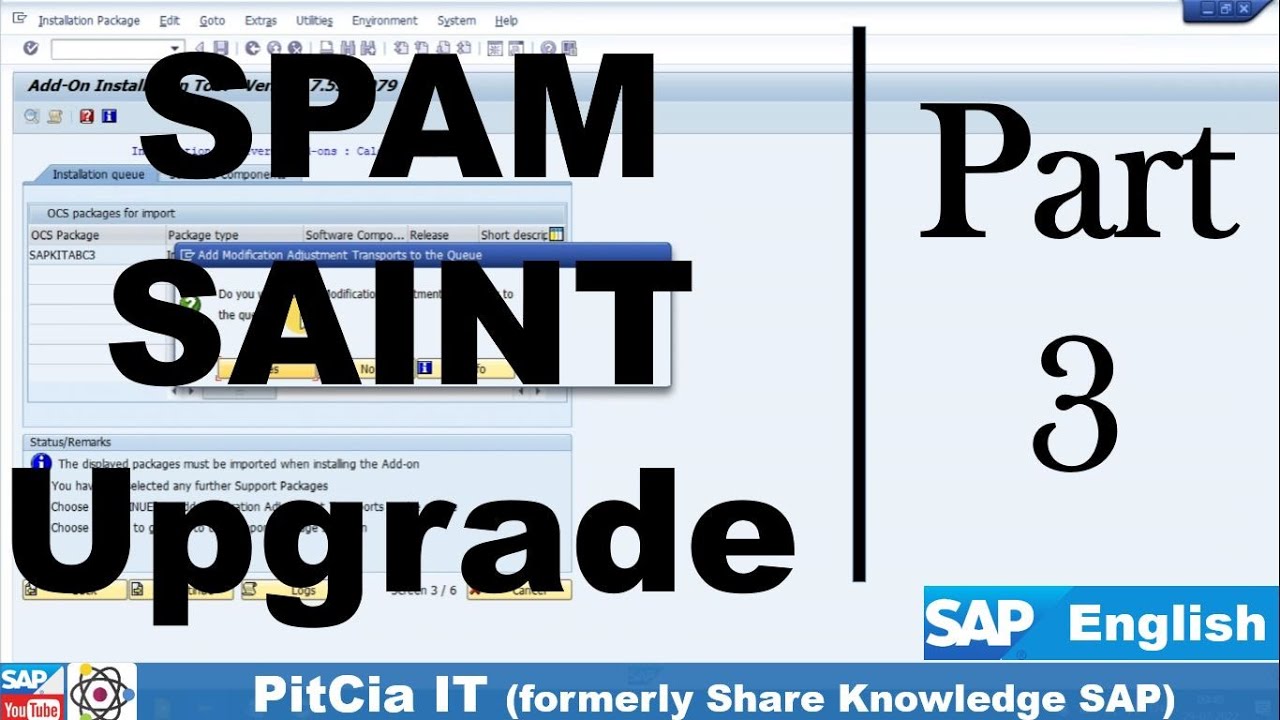 SAP S/4HANA SAINT, SPAM, Addon Upgrade Process Support Pack installation steps | PitCia IT