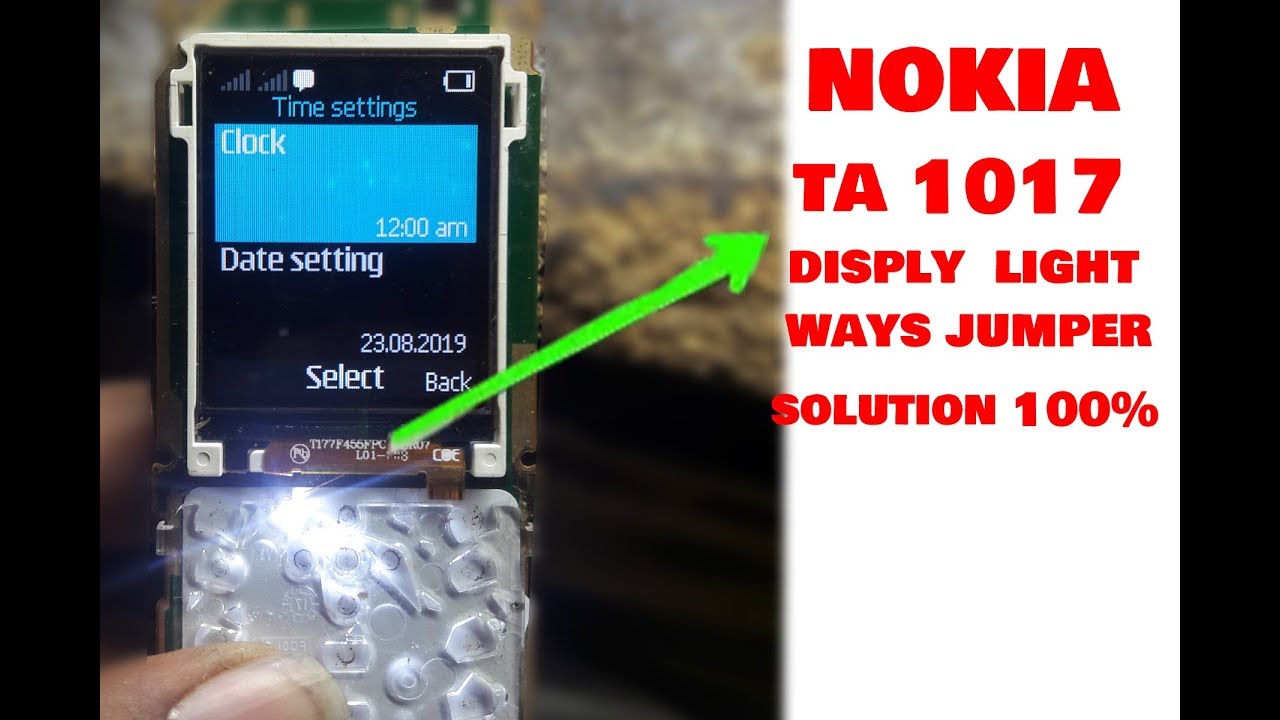 Nokia TA 1017 display light solution ways