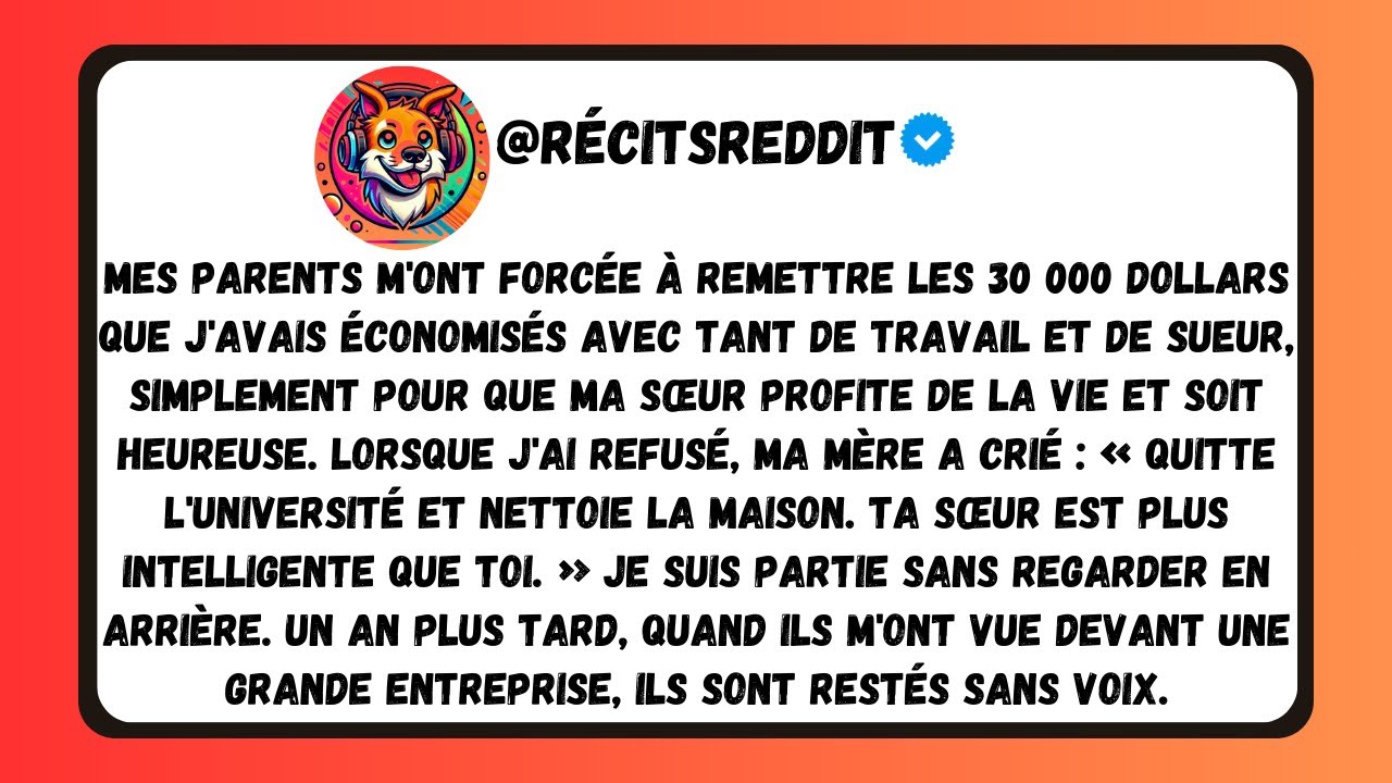 MA MÈRE A EXIGÉ QUE JE DONNE 30 000 $ À MA SŒUR. J’AI REFUSÉ, ELLE A CRIÉ : OUBLIE L’UNIVERSITÉ !