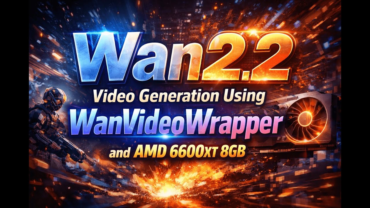 Wan2.2  video generation using WanVideoWrapper and amd 6600xt 8GB  AMD | Comfyui | 8gbVram