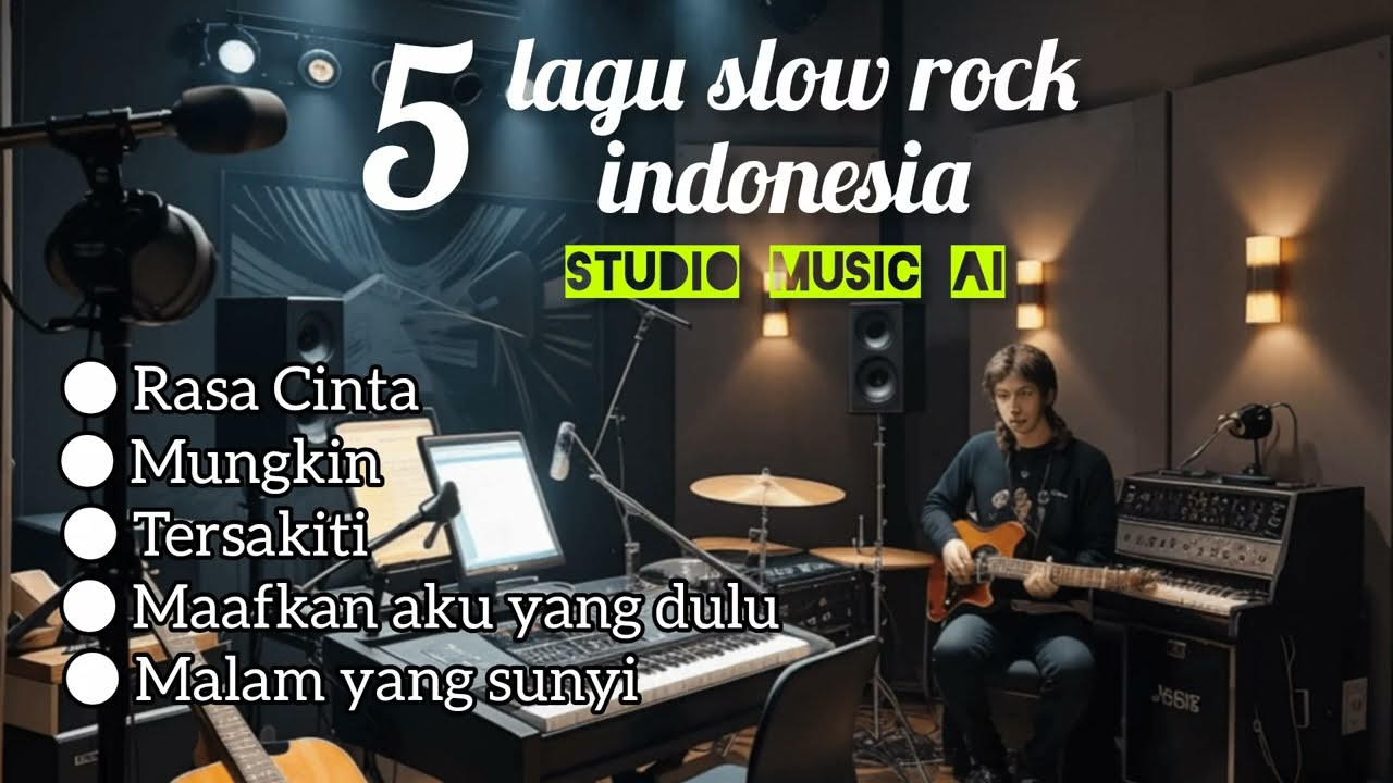 Kumpulan 5 Lagu slow rock indonesia || Official video music Ai by Studio music