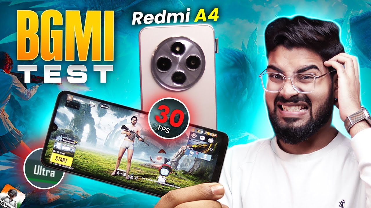 Redmi A4 5G BGMI Test with FPS Meter 🔥 Battery Drain Test with HD Graphics | Gaming Review