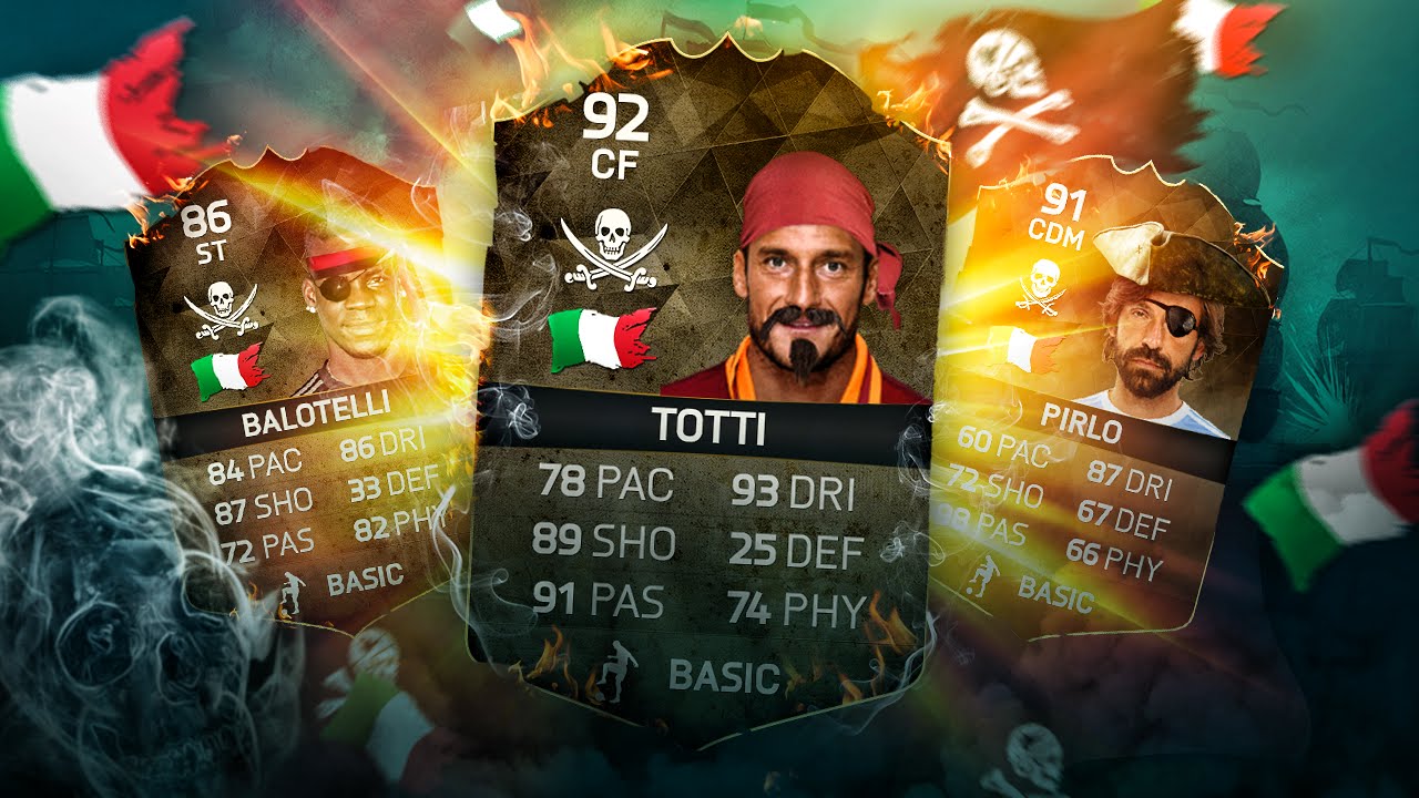 OMG CAPTAIN PIRLO AND BALO TOTTI THE BEST ITALIAN EURO 2016 PIRATE SQUAD! FIFA 16 ULTIMATE TEAM