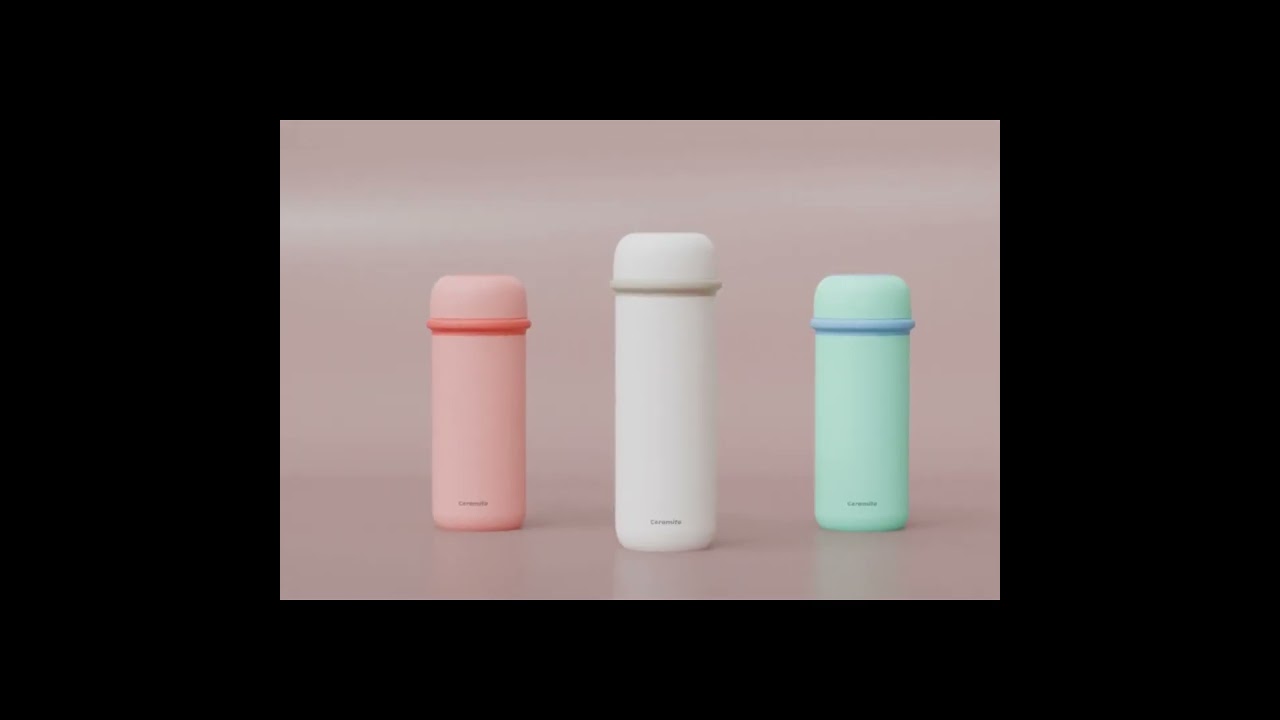 Ceramito 9.5oz / 280ML Ceramic Insulated Water Bottle with Invisible Silicone Handle
