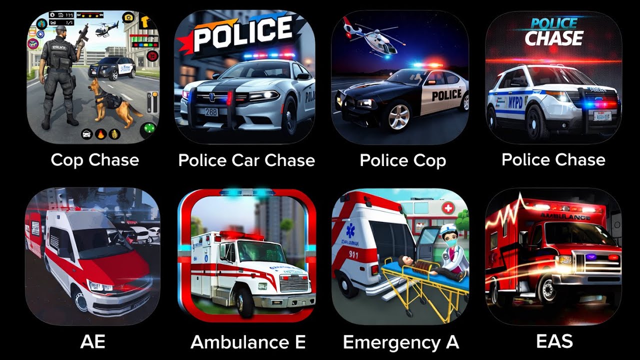US Police Cop Simulator, Emergency Ambulance Simulator. Best Android Cars Games.