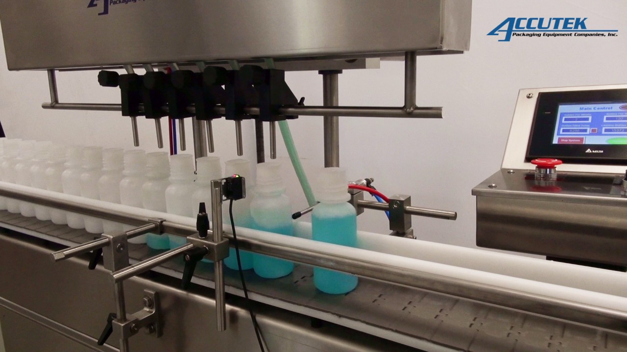 Automatic Timed Flow Pinch Filler - Auto Pinch Series - Accutek Packaging Equipment Companies,  Inc.