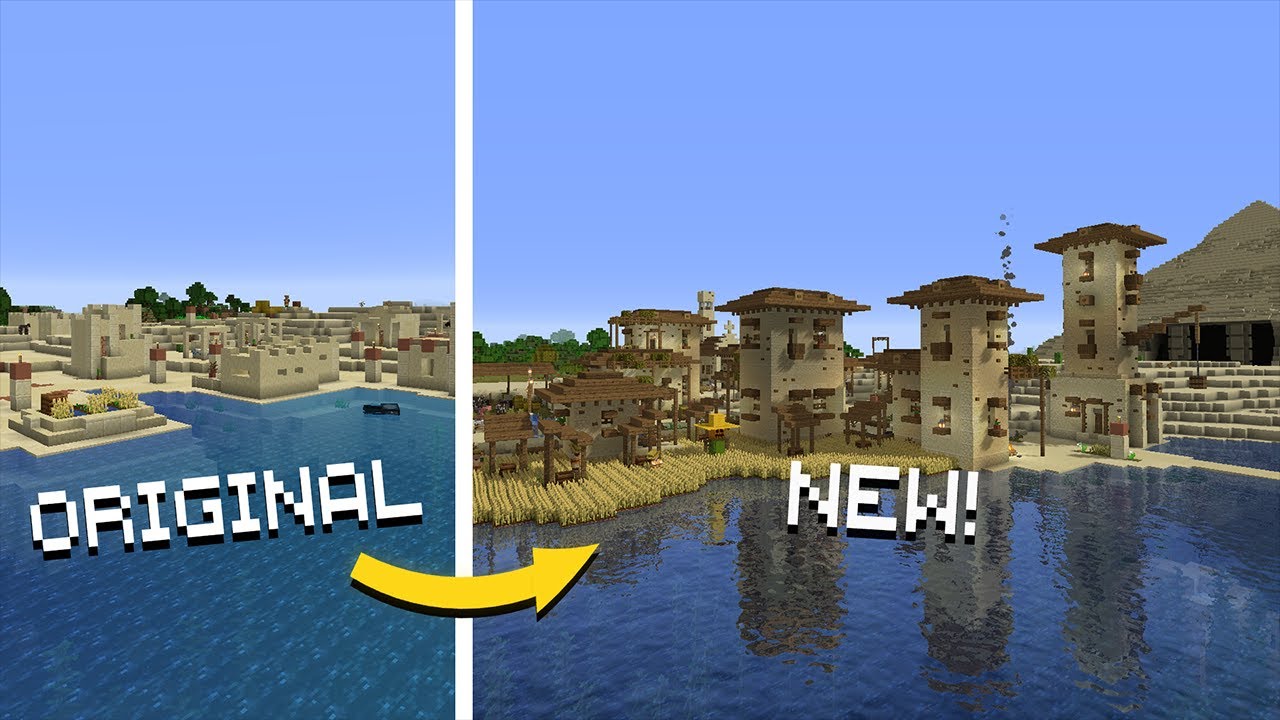 Minecraft: Transforming a DESERT VILLAGE