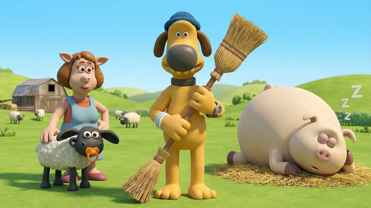 Gromit’s Farmyard Trouble: Who Will Wake the Lazy Pig? 🐑🐷 | Funny Shaun the Sheep Cartoon