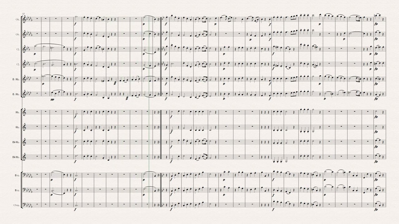 MOZART : Serenade No.10 Gran Partita - IV Minuet  (NOTE PERFORMER 5 & Sibelius8 )