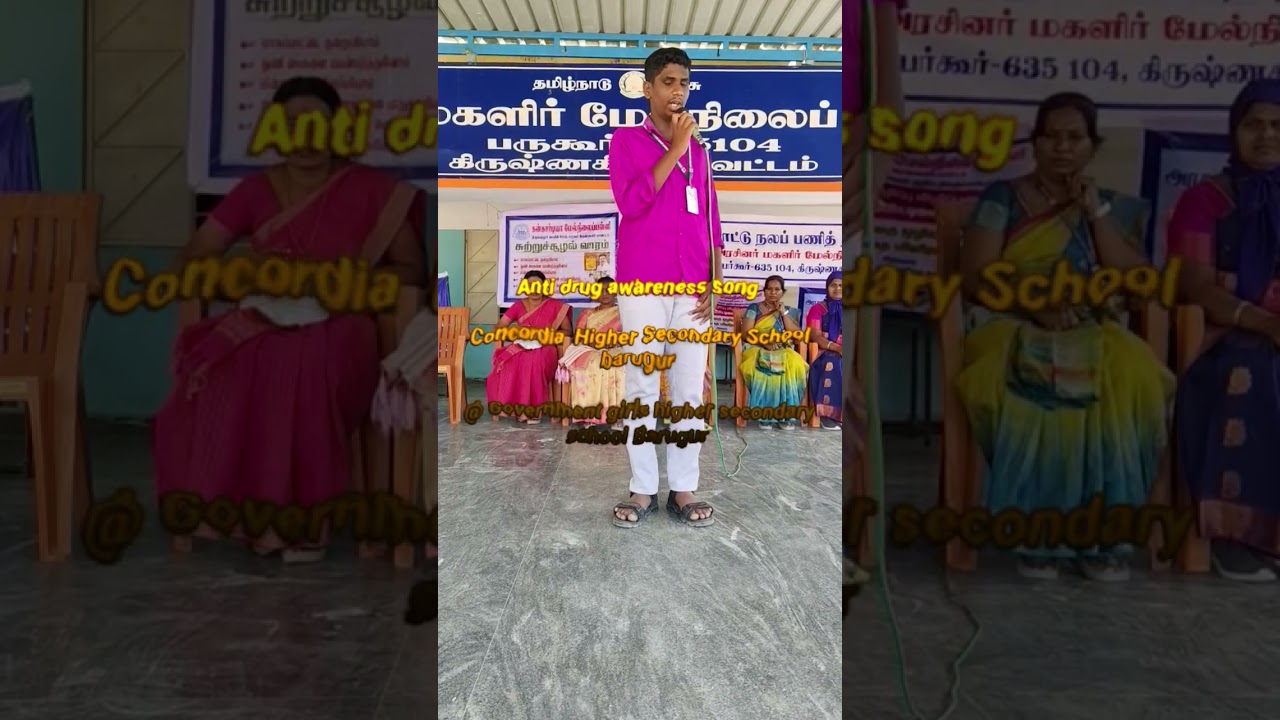 Anti drug awareness song  by Concordia hr sec school students  @ Govt girls hr sec school. 