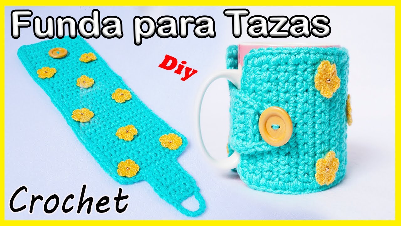 🌈Forro o Funda para Tazas | Crochet - Ganchillo | PASO A PASO | VERY EASY crochet mug cozy tutorial