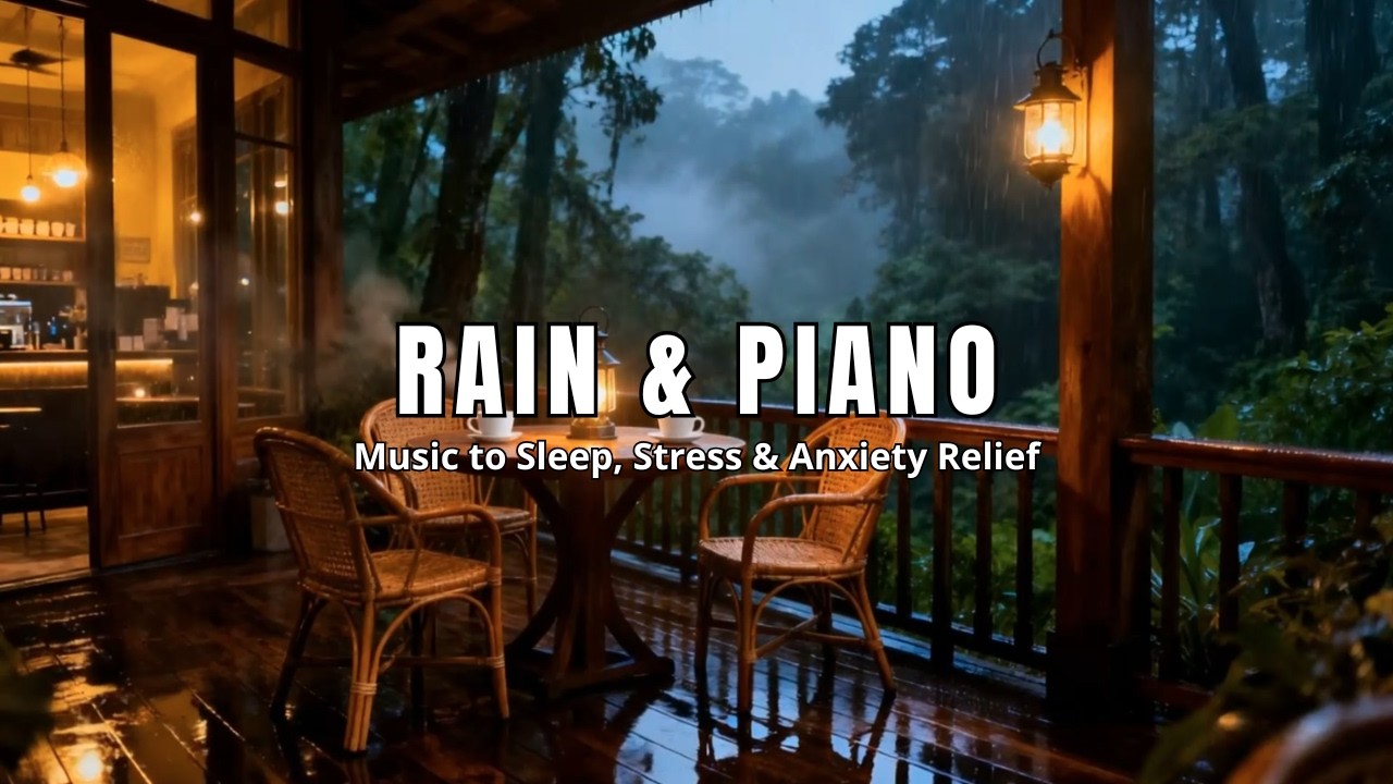 Relaxing Piano and Soft Rain on Secluded Woodland Promenade for Insomnia Relief | Soft Storm