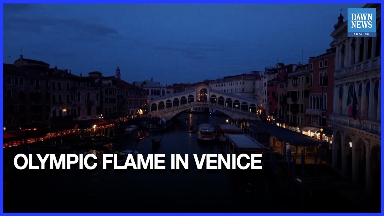 Olympic Flame Travels Through Venice Canals | Milano-Cortina 2026 Torch Relay | Dawn News English