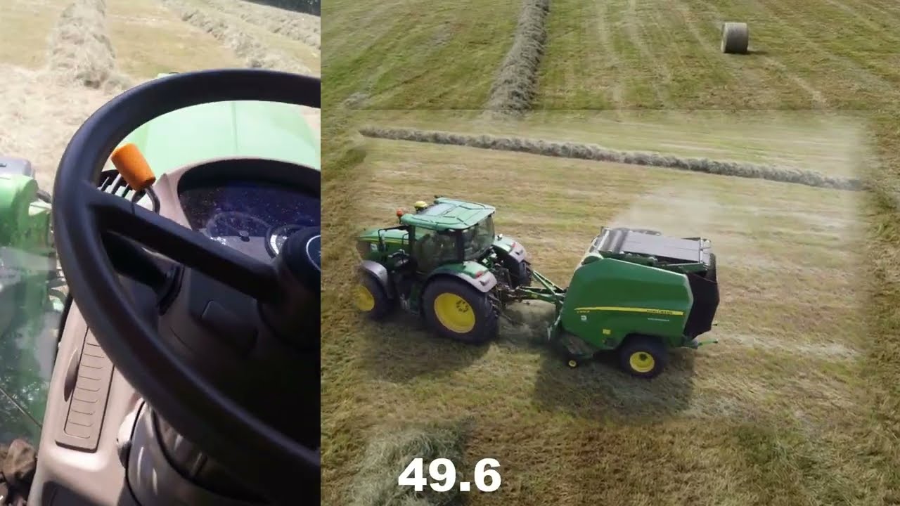 #Foin 2023:   Andainage #Claas Liner680  et Pressage  #John Deere #V461R  +Bonus pressage TIM & GPS