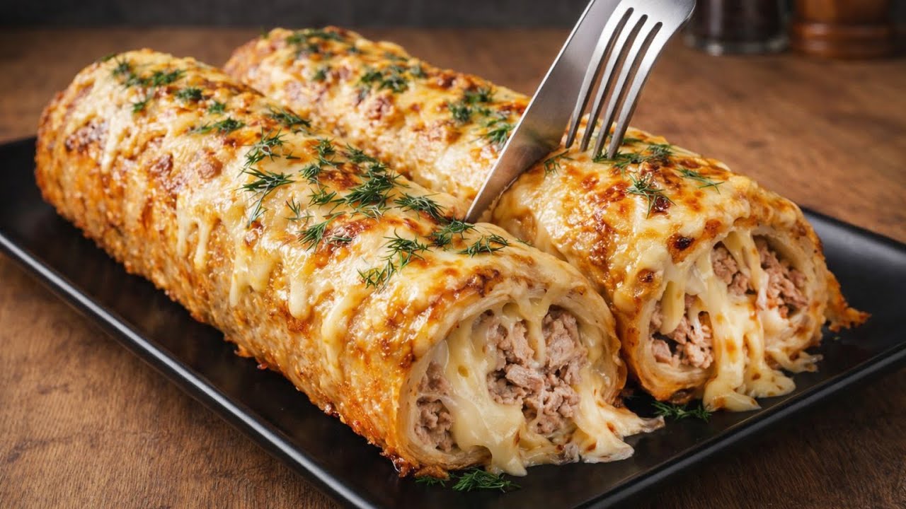 Картофельный рулет с тунцом и сыром! Это восхитительное блюдо понравится всем!
