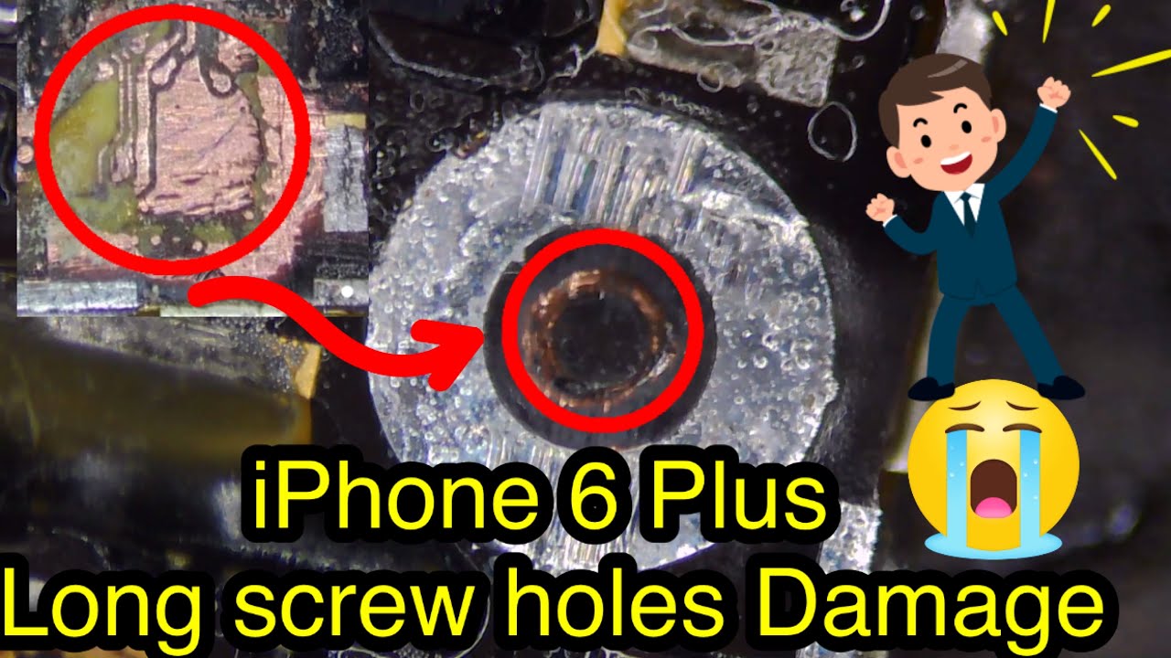 iPhone 6 Plus Long screw damage.