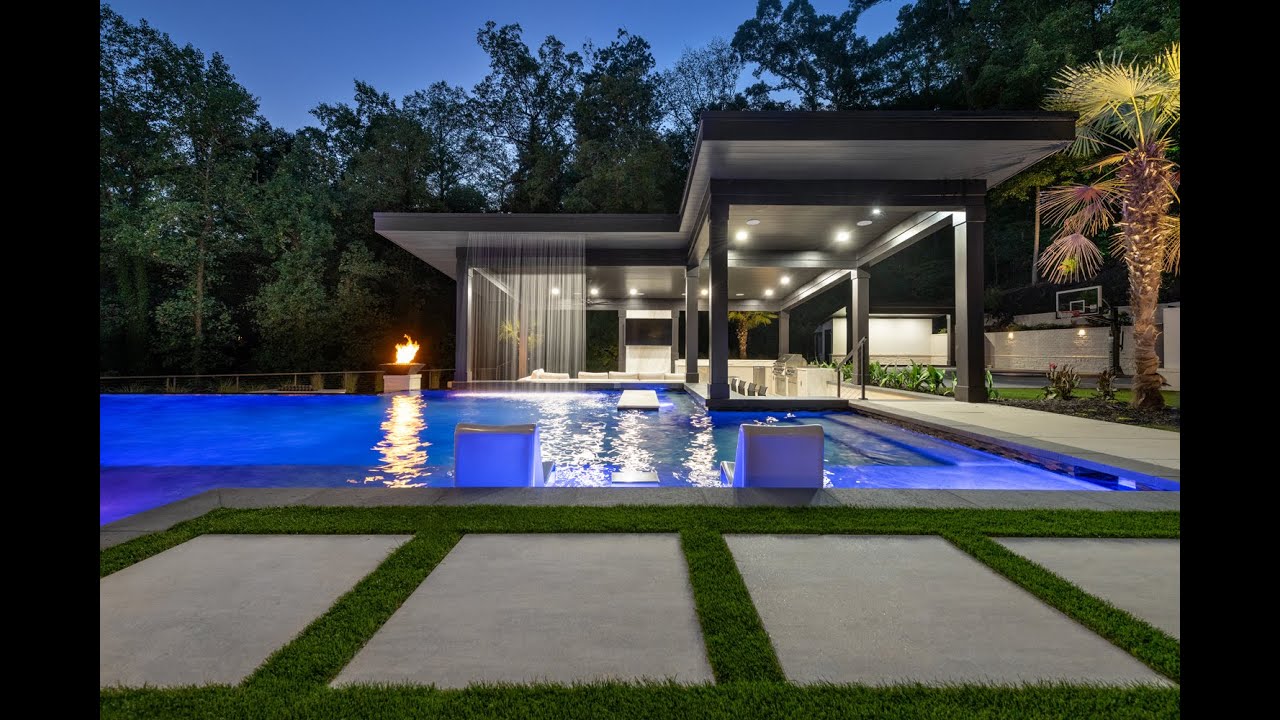 🏈 Grady Jarrett's Luxury Pool & Backyard! 🌊 Triple Infinity Edge, 360 Spa, Cabana, Sports Court ✨