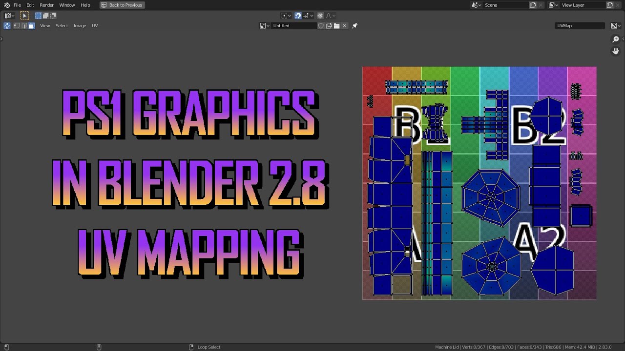 How to make PS1-Esque graphics with Blender 2.8 (UV mapping)