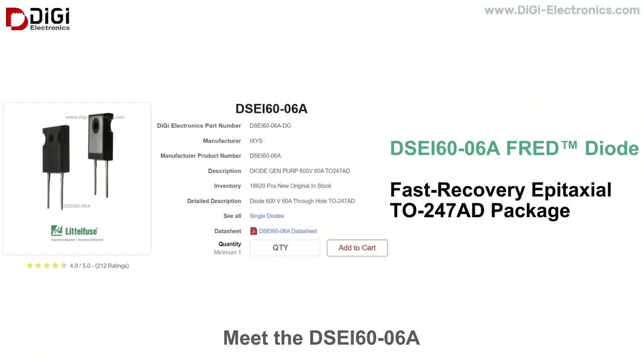 DSEI60-06A &mdash; 600 V / 60 A Fast-Recovery Diode in 60 Seconds