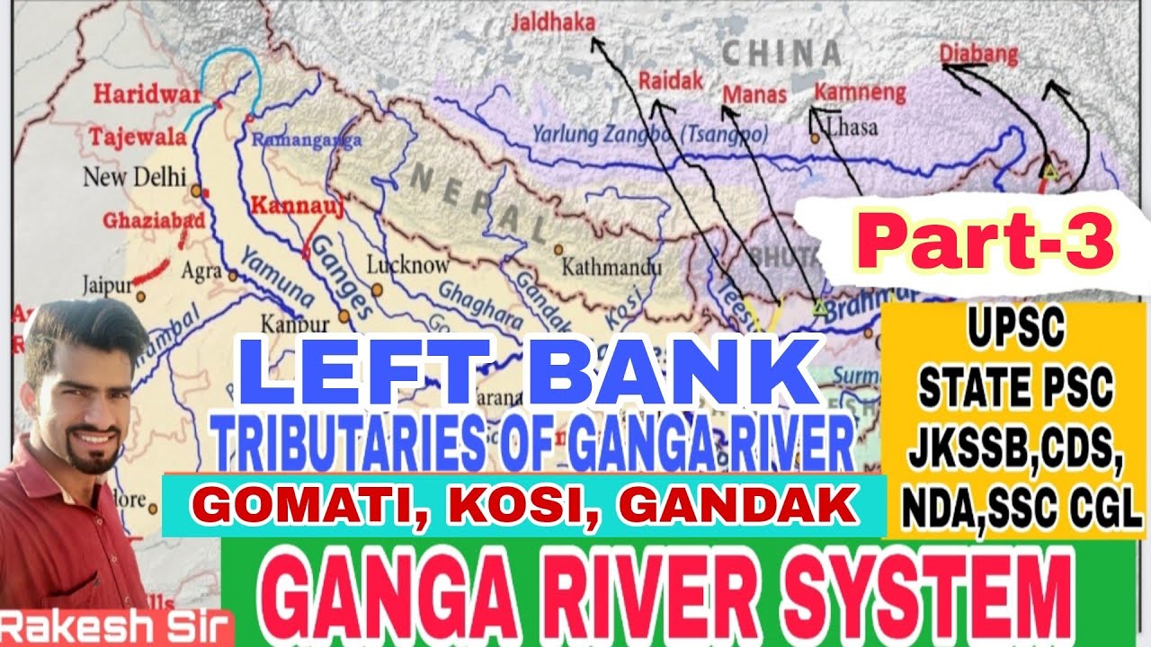 Left Bank Tributaries of Ganga River System | Kosi, Bagmati, Rapti, Sarda & Gandak River | Imp.