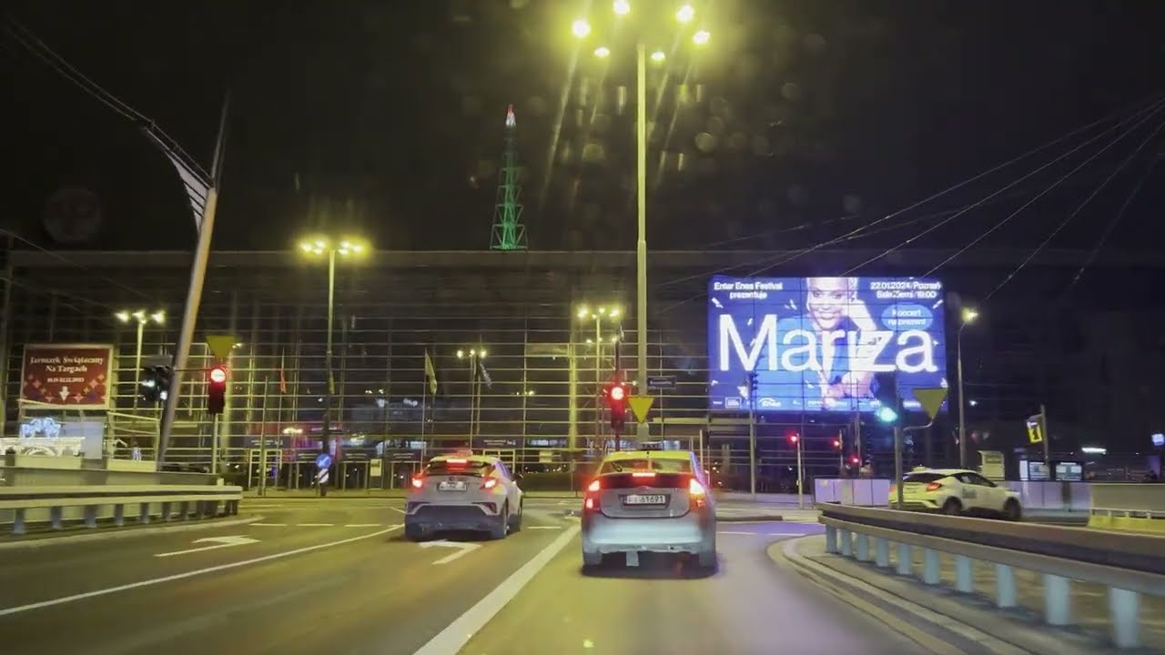 ASMR  Driving at Night (No Talking, No Music) - Poznan, Poland. Let me drive you home.