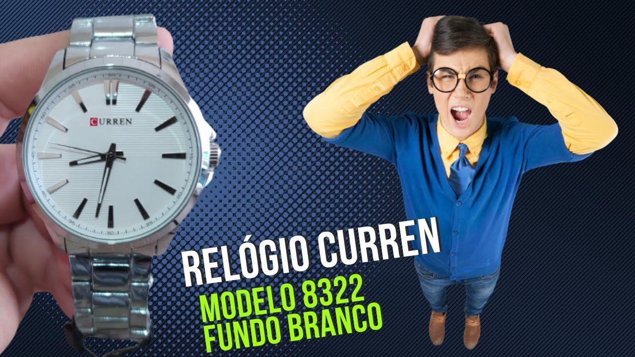 💥REL&Oacute;GIO CURREN MODELO 8322 FUNDO BRANCO💥